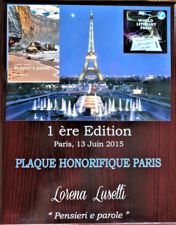Premio Targa Paris 1° Edizione